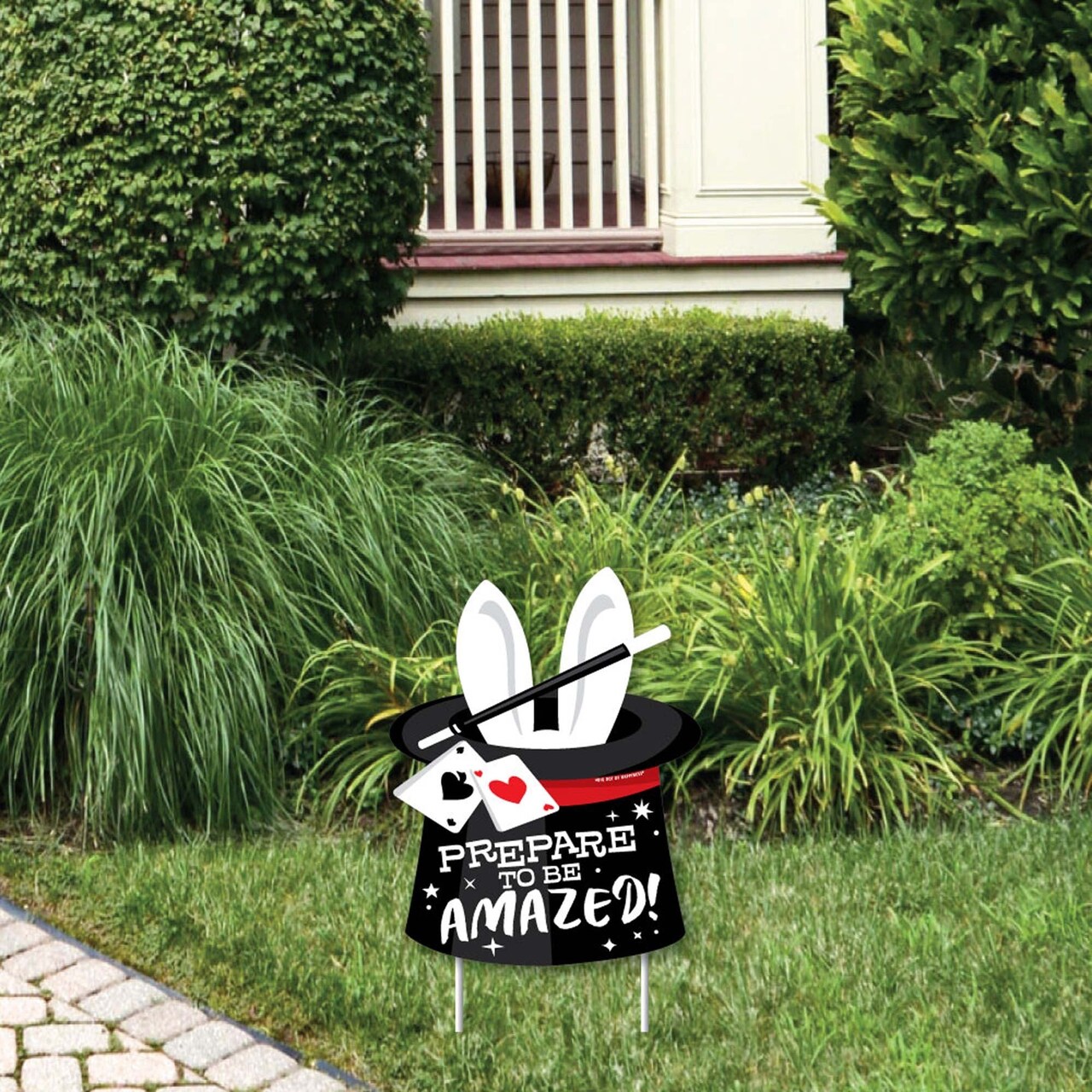 Big Dot of Happiness Ta-Da, Magic Show - Outdoor Lawn Sign - Magical Birthday Party Yard Sign - 1 Piece